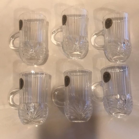 Aurea Italian crystal set with saucers BNWT - Picture 6 of 11